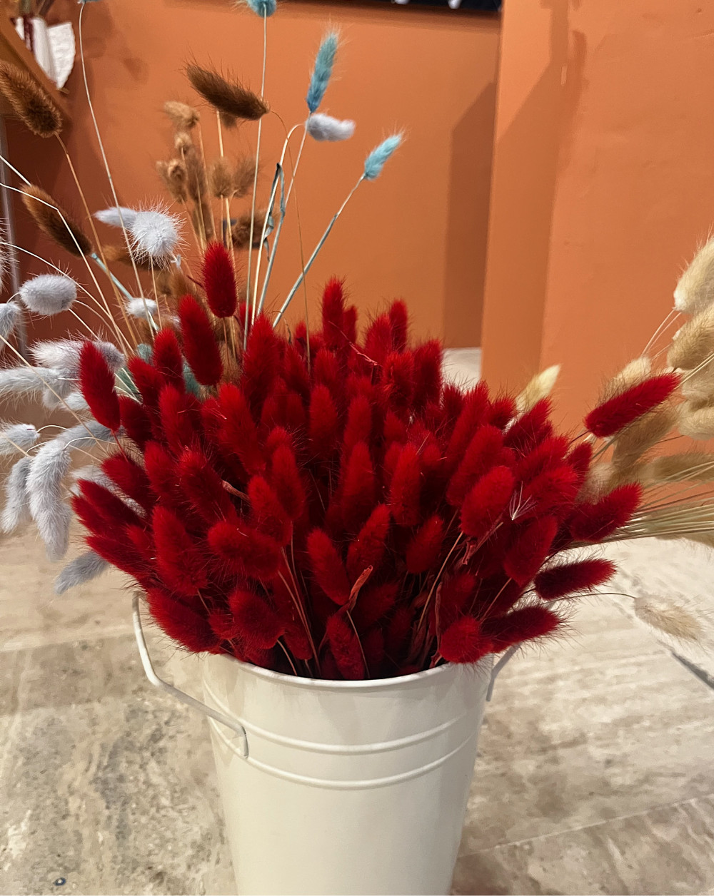 Colitas de conejo rojas